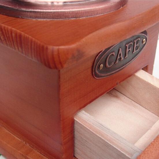 Wygodna, trwała, oszczędzająca pracę, solidna, klasyczna, ręczna korba drewniana szlifierka do ziaren do ręcznego młynka do kawy w kuchni