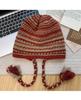Autumn and winter striped cute hat women's big head circumference shows small face warm wool hat thickened encryption windproof knitted hat