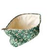 Green Floral Lined Makeup Pouch Lightweight Canvas, Large Capacity, Multi-Functional Cosmetic Organizer Bag, Ideal for Travel and Everyday Use