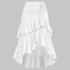 Summer Elegant High Waist Solid Color Skirt with Flounce Hem Slimming Design