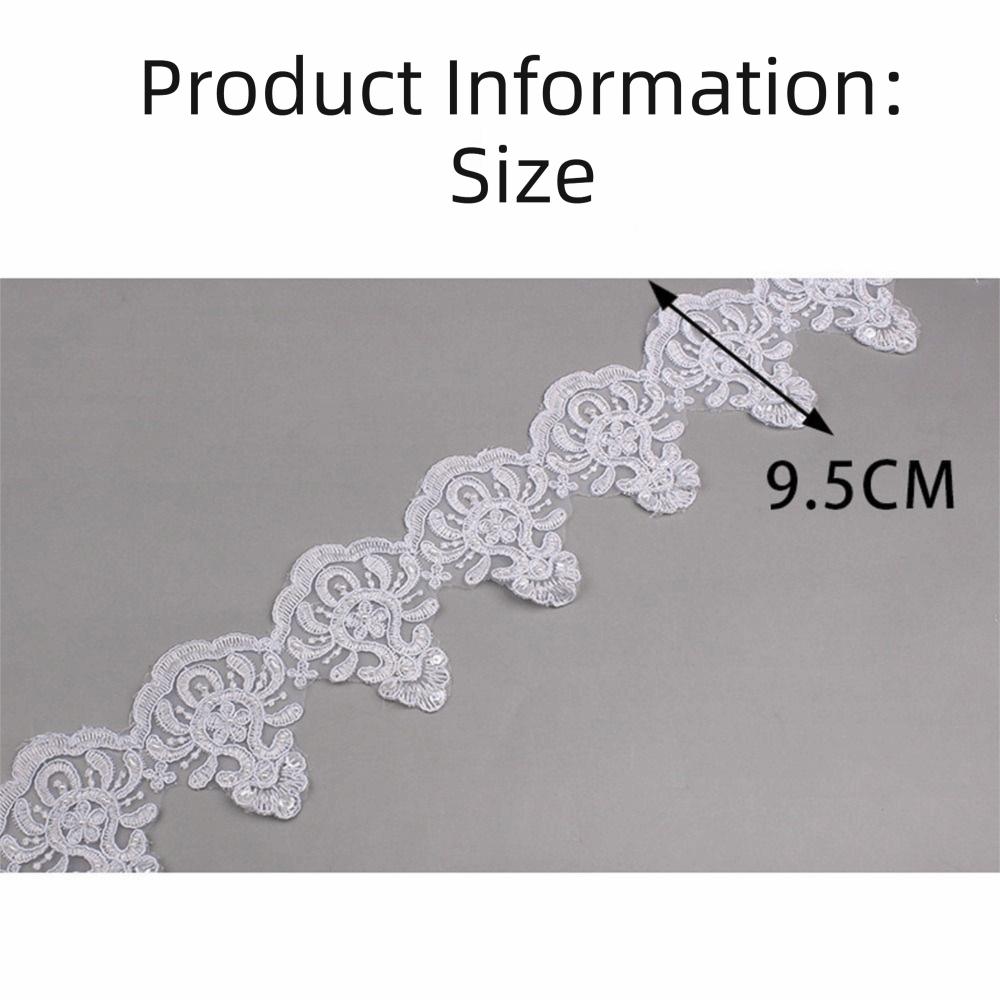 10Yards 9.5cm Width Lace Fabric Trimming Sewing Decoration White Gold Color Beading Car Bone Lace Trimming Accessories