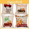 Vibrant Pumpkin Car Pattern Cushion Cover For Cozy Home And Cafe Decor