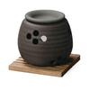 Yamakiikai (Yamakiikai) Ornament, Black, 11cm Diameter, Stone Dragon Black Clay Large Round Tea Incense Burner Y1108