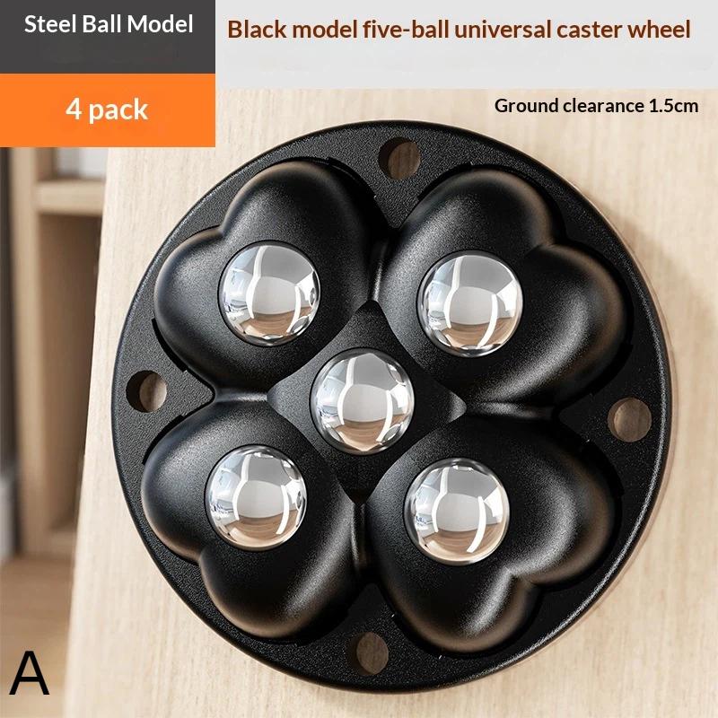 Movable Furniture Chair Leg Pads 4PCS Adjustable Height Foot Risers with 5 Wheels Anti-Scratch for Hardwood Tile Floors