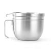 Noodle Bowl Double Layer Stainless Steel Household Soup Bowl Tableware with Cover for Home