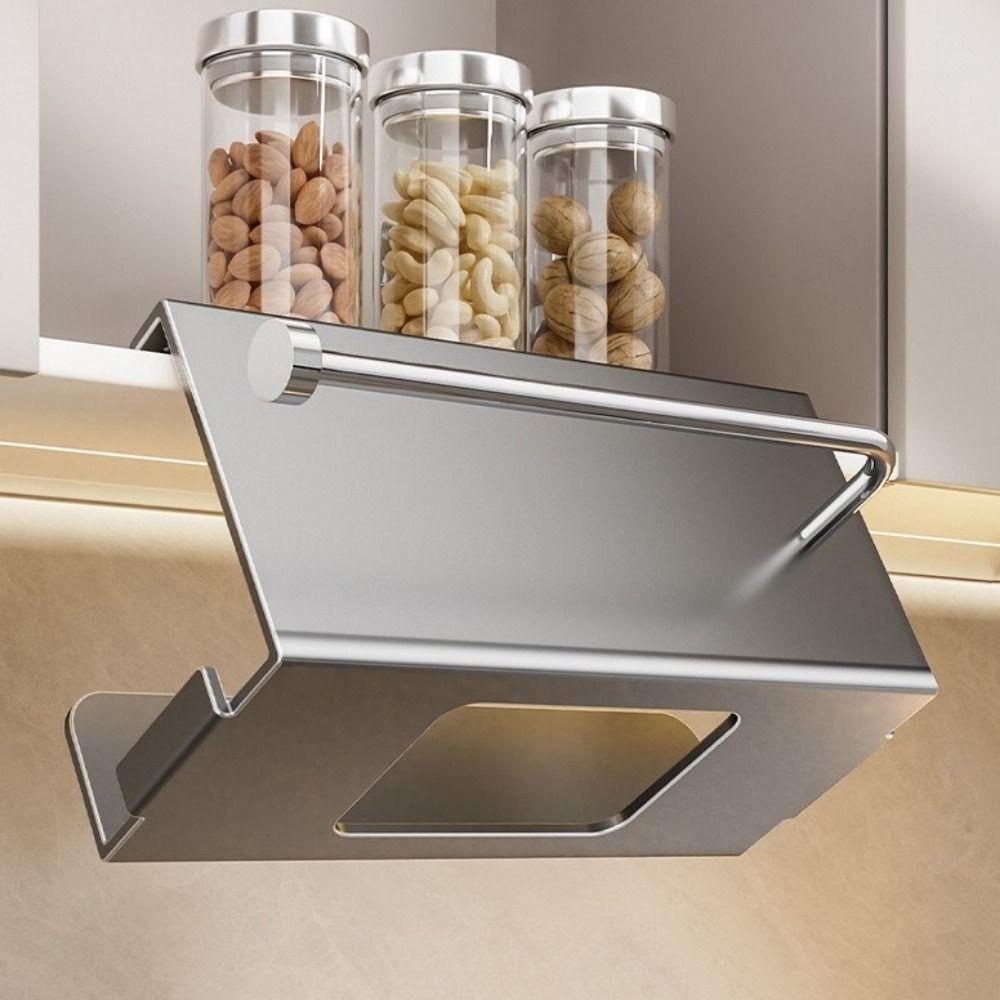 Carbon Steel Under Cabinet Paper Towel Holder Wall Mounted Roll Paper Holder Bathroom