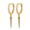2022 NEW Fashion Jewelry Women 925 Sterling Silver Long Spike Triangle Pendant Earrings Set Diamond Zirconia Gold Hoop Earrings