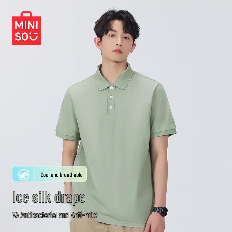 Miniso Men s Quick-Dry Breathable Casual Short-Sleeve Polo Shirt L