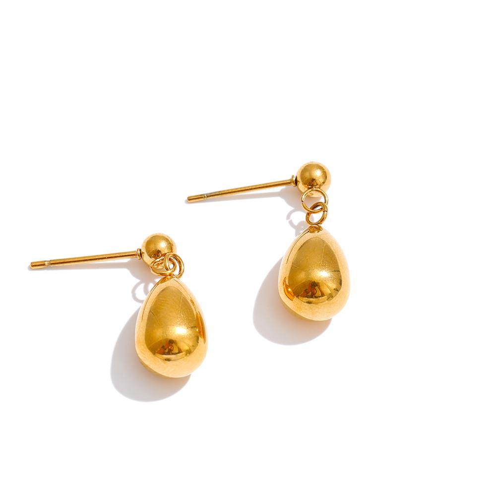 

Yhpup Trendy Stainless Steel Metal Small Water Drop Dangle Earrings for Women Girl s Daily Wear Fashion Jewelry PVD Plated