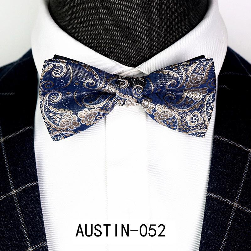 Men's Jacquard Bow Tie & Boutonniere Set for Weddings