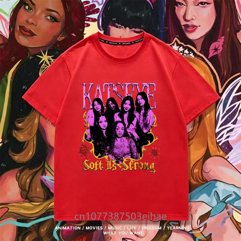 Trendy Katseye T Shirt Kpop Team Member Pattern Unisex Short Tee Boys Girl Megan Daniella Manon Lara Sofia Yunchae Street Outfit