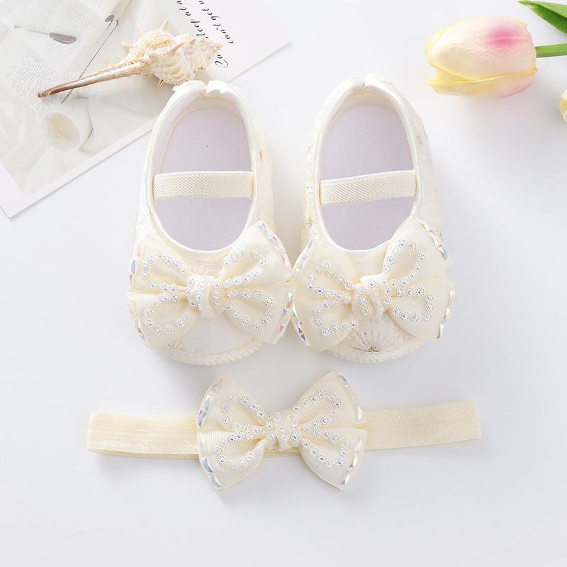 New Baby Girl Shoes Fashion Versatile Comfort Walkers Exquisite Cutesoft Soles Baby Shoes Anti Slip Princess Shoe Newborn 0-1Y