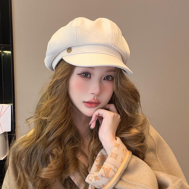 

Британская ретро восьмиугольная шляпа корейская версия все сочетается показывает лицо берет литературная и художественная японская шляпа газетчика M（56-58cm）