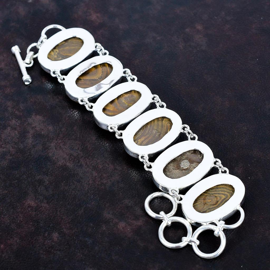 Etiopisk opal i boulder opal armbånd edelsten unike smykker 925 sterlingsølv justerbart kjede armbånd håndlaget armbånd gaver til mor