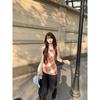 Sweet Spice Color Plaid Suspender Vest Women's Summer Irregular Waist Top