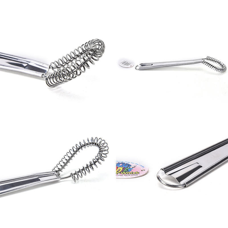 2016  Cooking Tools Steel Egg Beater Mini Whisk Milk Frother Foamer Coffee Mixer Spring Sauce Blender Accessoire De Cuisine