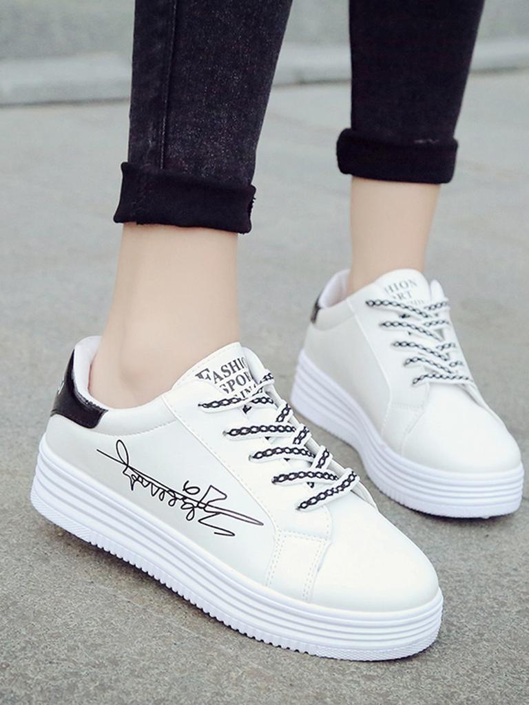 Zapatillas de plataforma SHEIN Lace Up comprar a buen precio — entrega  gratuita, reseñas reales con fotos — Joom