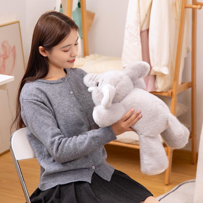 30/47cm Cute Elephant Plush Toy Very Soft Pink Grey Elephant Plushies Cuddly Doll Gifts Girl Kids