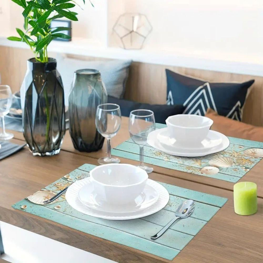 Heat Resistant Summer Beach Placemat Anti Slip Table Mat Dining Table Tableware Pad  Household