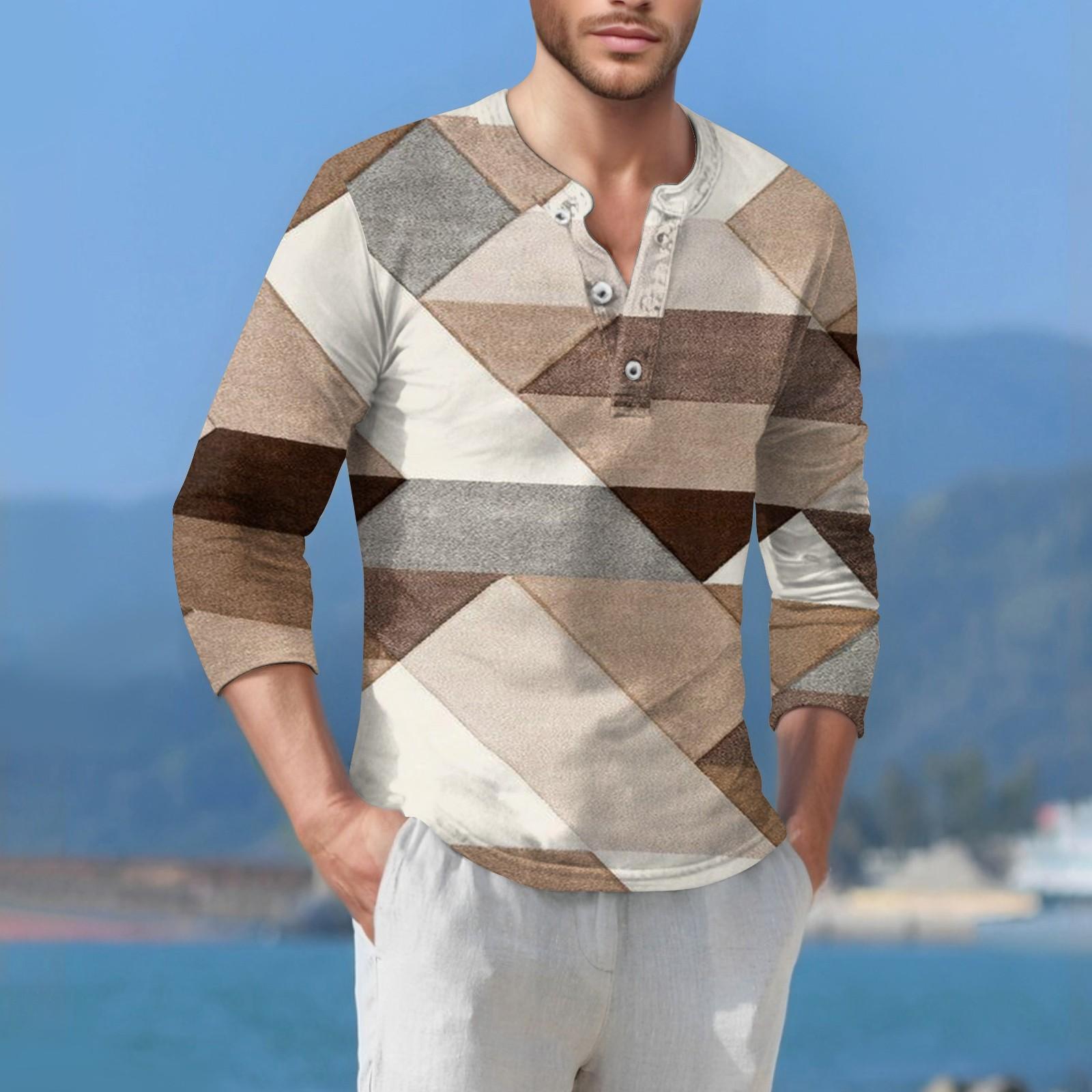 

Чоловіча футболка вуличного повсякденного стилю з довгими рукавами L верблюд