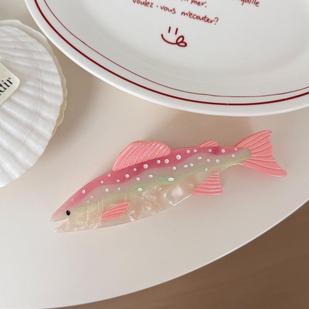 

Creative Hairpin Ocean Fish Hair Claw Acetate Acetic Acid Marine Animals Hair Clip Salmon Shark Clip Fish Grab Clip Vacation XXS розовый