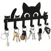 Wandhalter Katzen Schlüsselhalter 6 Haken Selbstklebend Kein Bohren Platzsparend Eingangsbereich Dekoration