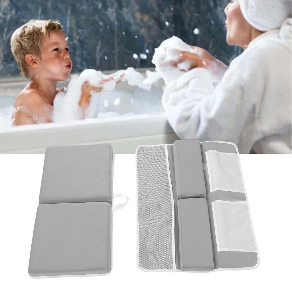 Baby Bath Kneeler Elbow Kneeling Rest Pad Non Slip Suction Quickly Drying Large Pockets Knee Cushion