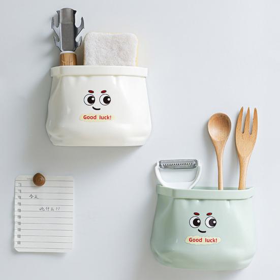 Magnetický úložný box do lednice Roztomilý držák na lžíce a příbory Prostorově úsporný kuchyňský organizér na hůlky otvíráky na lahve sáčky s kořením