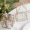 NEW Gold Christmas Decoration Iron Art Glitter Hanging Pendants Small Gifts Box Party Supplies Drop Ornament Christmas