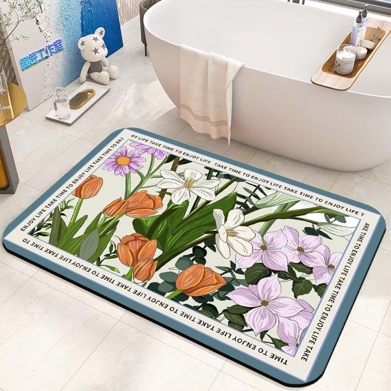 Super Absorbent Diatom Mud Soft Floor Mat Anti-Slip Rug Quick-Drying Absorbent Foot Pad Mats Dirt-resistant Erasable Big Carpet
