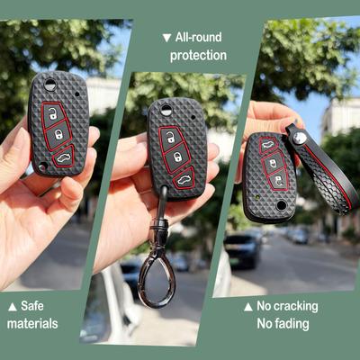 Schutzhülle für Schlüsselanhänger für Fiat Panda Dot Grande Punto Linea Stilo Streetka Fahrzeuge Bravo Silikon Auto Fernbedienung Schlüsselhülle Halter
