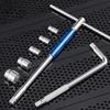 Multipurpose T Handle Hex Key Wrench with Sliding Handle Sleeves For Fastener Rotation In Furniture Assembly Home Repair