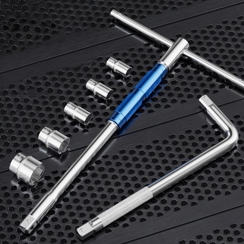 Multipurpose T Handle Hex Key Wrench with Sliding Handle Sleeves For Fastener Rotation In Furniture Assembly Home Repair