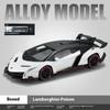 1/24 Lamborghini Poison Veneno Car Alloy Car Diecast Metal Model Sound Light Pull Back Toy Collect Gift Box Ornaments Kids Toys