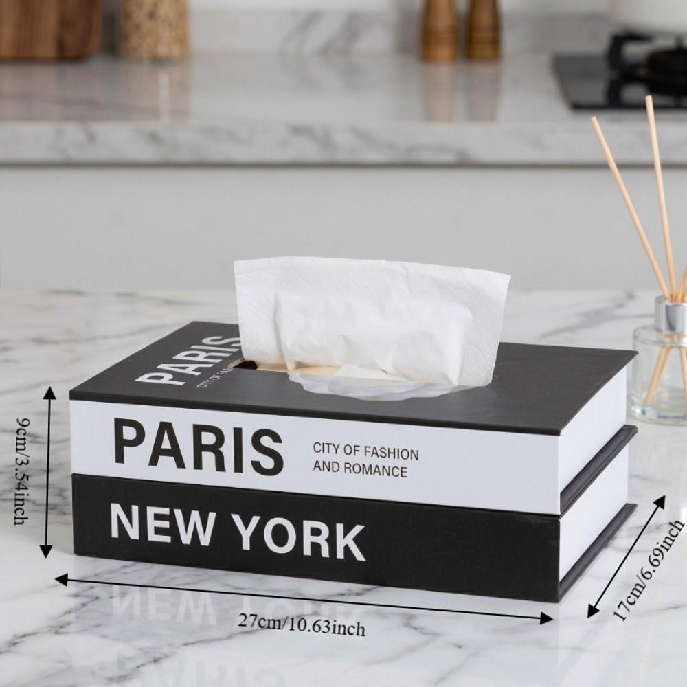 Luxury Book Style Tissue Box Ornaments Napkin Holder Case Organizer Paper Box  Home Decoration