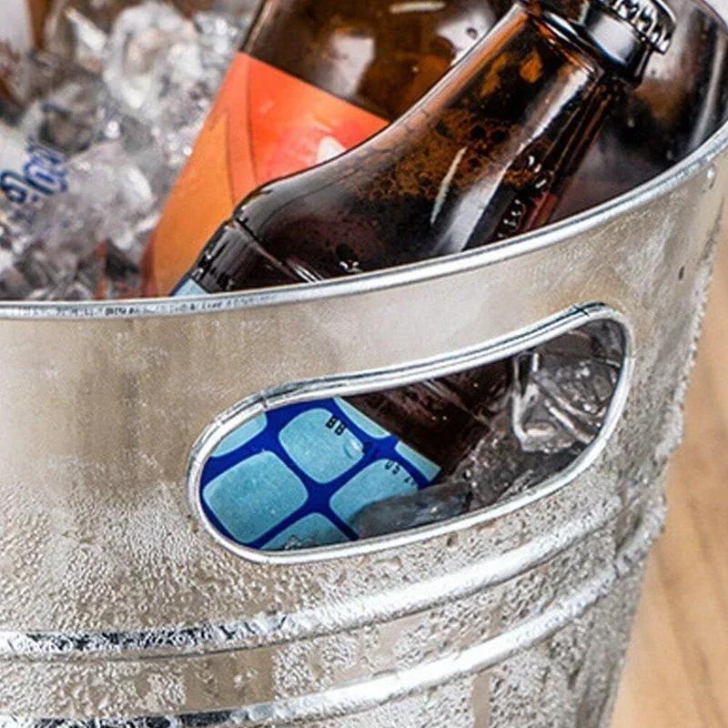 Hot Stainless Steel Ice Galvanized Cube Storage Bucket Beer Wine Bucket Bar Ice Bucket Container Champagne Can Champagne Chiller