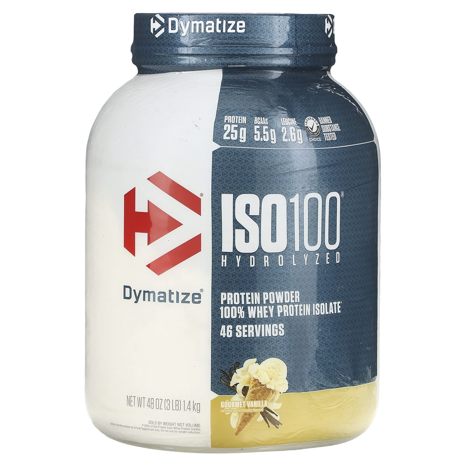 

Iso100® Hydrolyzed, 100% Whey Protein Isolate, Gourmet Vanilla, 1.4Kg (3Lb)