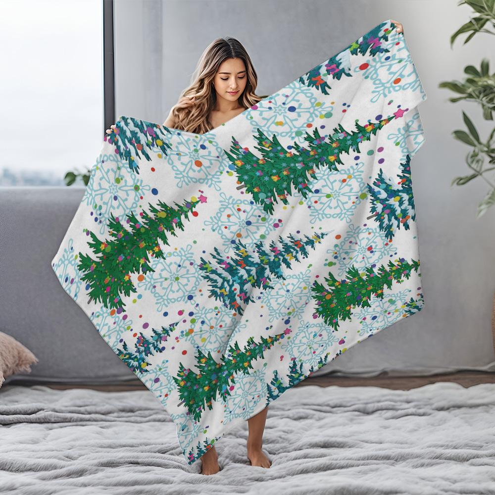 TU Cozy Christmas Throw Blanket Soft Flannel Winter Warm Decorative Reversible Holiday Home Decor Gift Festive Design Luxury Tex