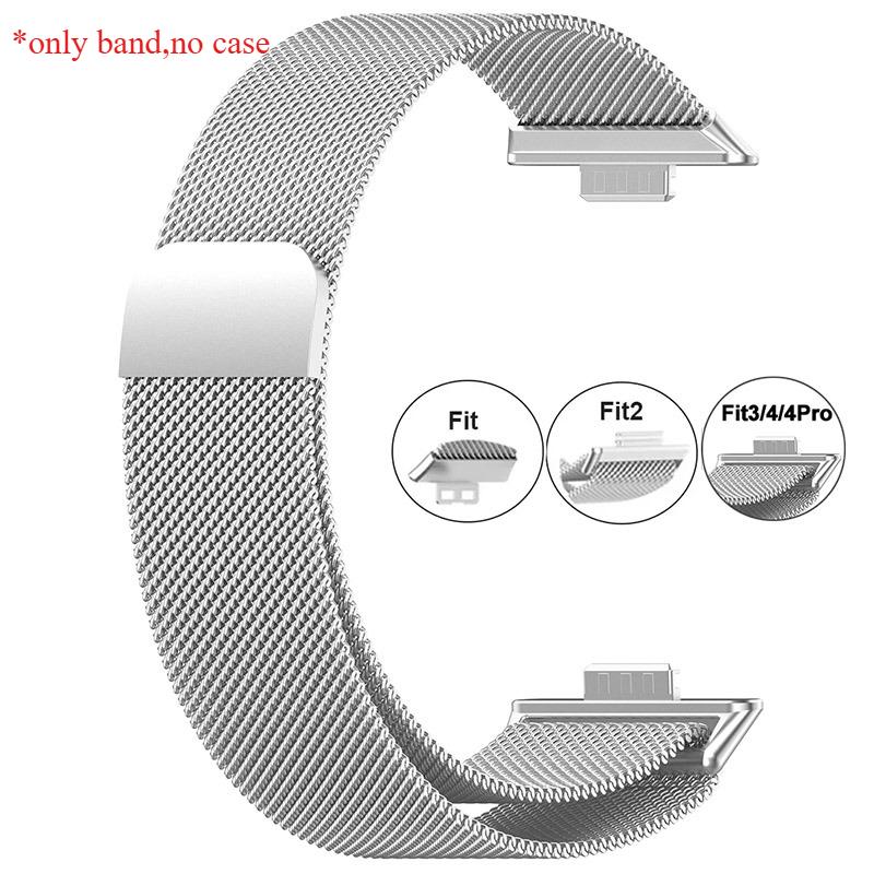 

Metal Strap For Huawei Watch Fit 1/2/3/4 Band With TPU Case Screen Protector Soft Film Milanese Magnetic Loop Watchband Bracelet Huawei Fit 4 Pro