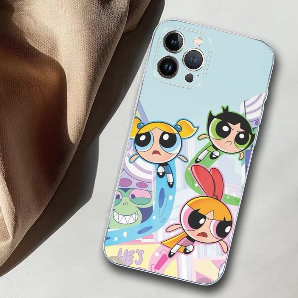 Girls Policeman Power-puffes Phone Case For iPhone 14 11 12 13 Mini Pro XS Max Cover 6 7 8 Plus X XR SE 2020 Funda Shell