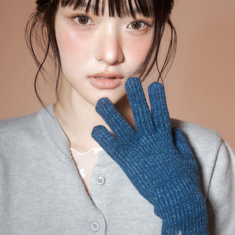 RECLOW KNIT LOGO GLOVE BLUE