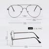 European & American Double Bridge Square Aviator Sunglasses - Stylish Simple Half-frame Flat Lenses