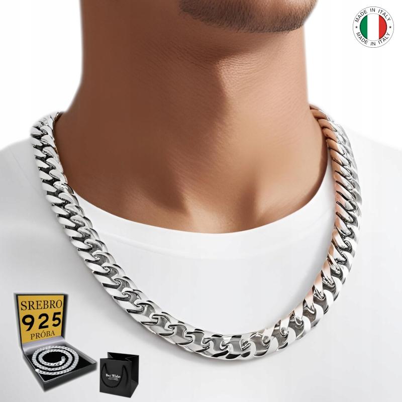 SILVER Men' Chain 925 SILVER DIAMOND Chain 6mm ITALIAN