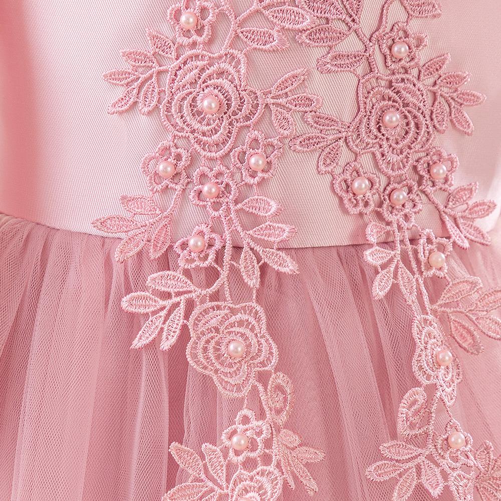 4-14 Years Christmas Flower Girl Princess Dress For Weddings Summer Kid Formal Bow Long Gown For School Evening Party Children Dresses