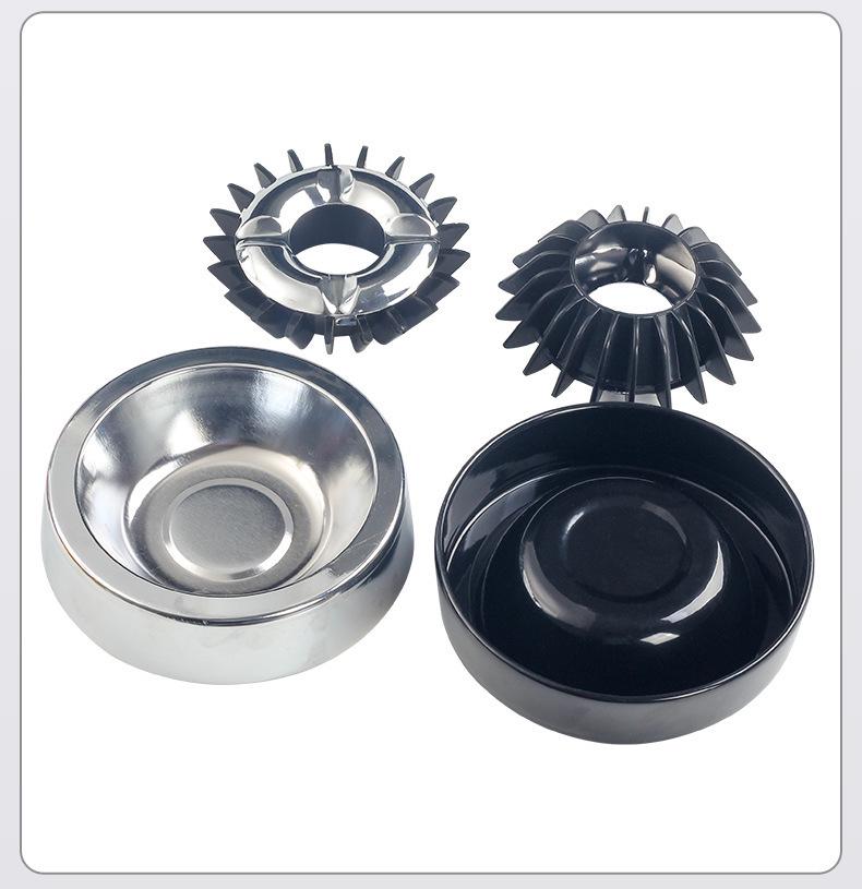 Rotating Stainless Steel Ashtray with Cigarette Extinguisher for Home or Office