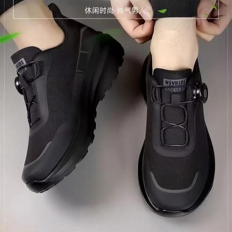 Originální Nové Pánské Běžecké Tenisky s Otočným Knoflíkem Platforma Ležérní Chůze Outdoorové Odolné Běžecké Sportovní Boty Plus