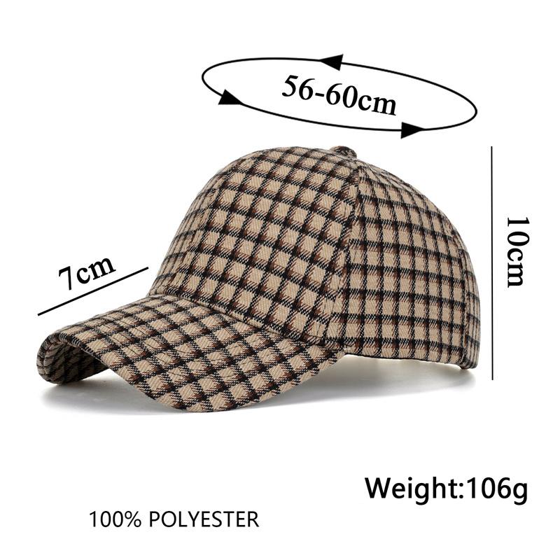 Hombres Otoño Invierno pequeña gorra a cuadros gorra de béisbol mujeres sombrero para el sol cola de caballo Panamá gorra visera sombreros Snapback sombrero