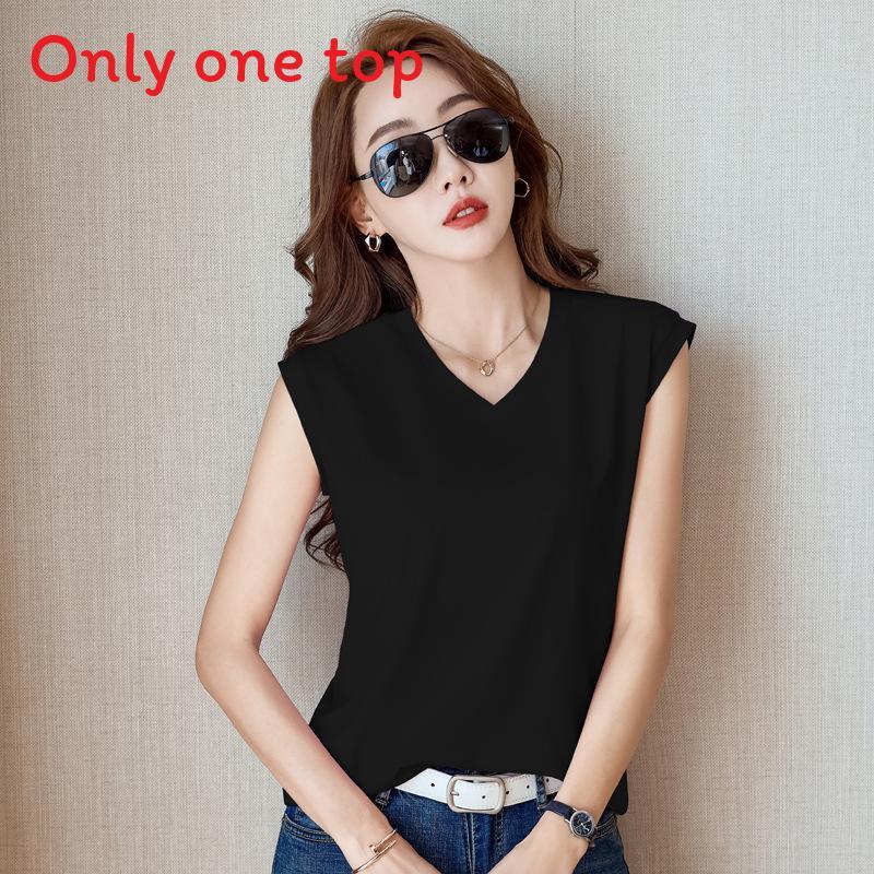 Silk Cotton Sleeveless Vneck T Shirt For Women With Breathable Fabric Summer Casual Wear