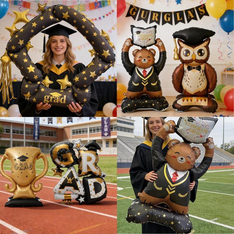Giant Graduation GRAD Balloon Graduation Theme Party Decor Campus Activity Supplies Classroom Atmosphere Photo Props Decoration