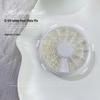 12-Grid High-Gloss Pearl Rice White Nail Art Decorations: 6-Piece Round and Half-Round Mixed Size Set